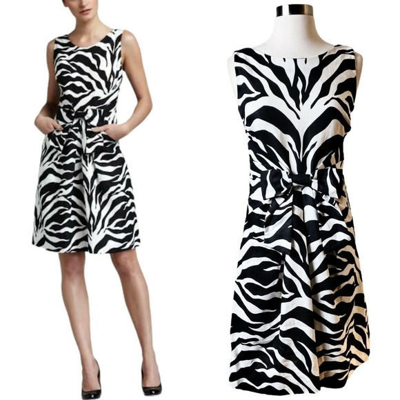 kate spade new york Dresses & Skirts - KATE SPADE Dress Jillian Zebra Print Black White 4